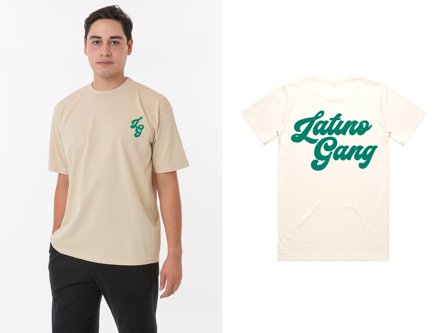 Cream Color Oversize T-shirt - Latino Gang