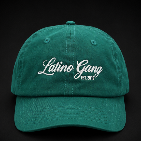 Latino Gang El Country bright green snapback with EST 2019 embroidery – front view
