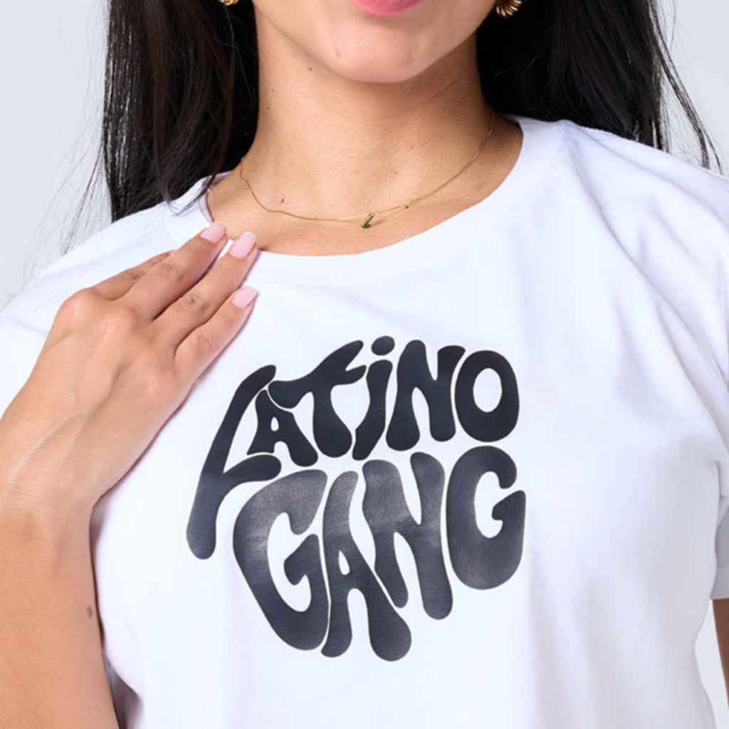 Latino Gang Crop Top – White Edition