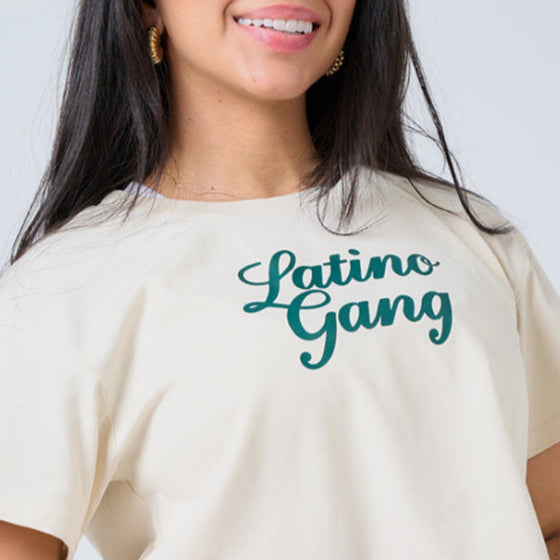 Latino Gang Crop Top – Cream & Green Edition