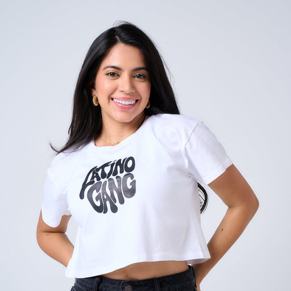 Latino Gang Crop Top – White Edition